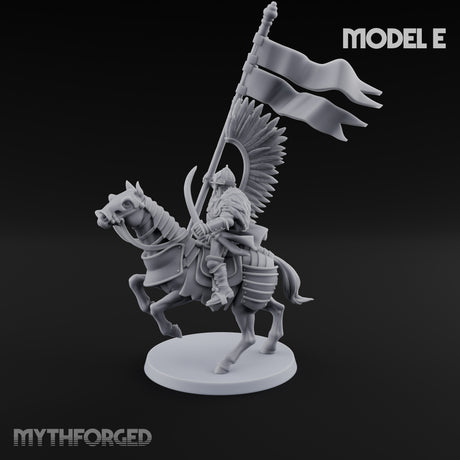 Hussar Charging Lancer Cavalry Set E Miniature for Dungeons and Dragons, Pathfinder or other TTRPGs