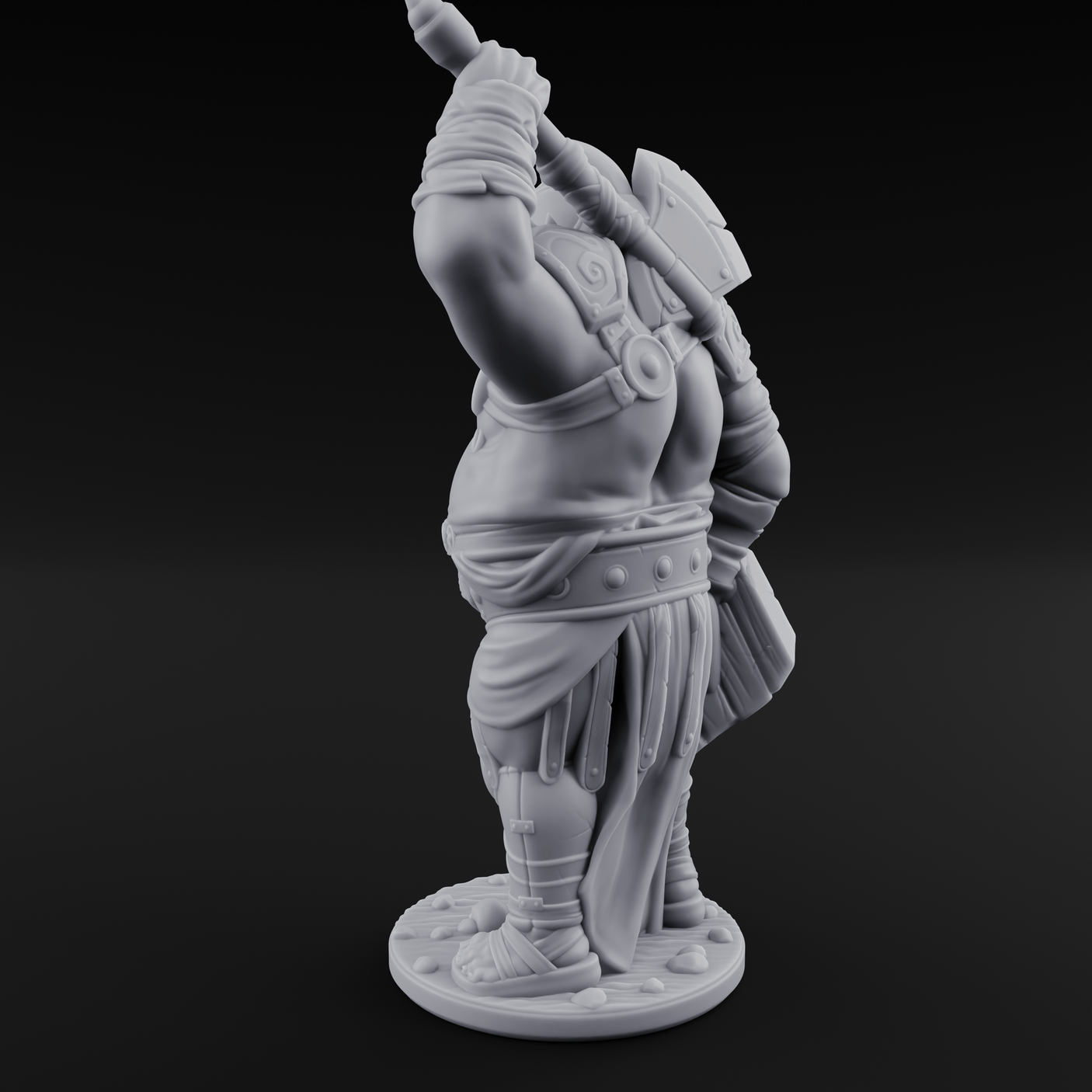 Belly Out Brawling Ogre Gladiator Miniature for Dungeons and Dragons, Pathfinder or other TTRPGs