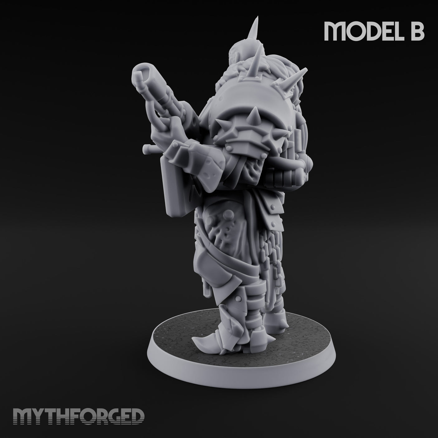 Heavy Weapon Toting Anointed Gunner B Miniature for Dungeons and Dragons, Pathfinder or other TTRPGs