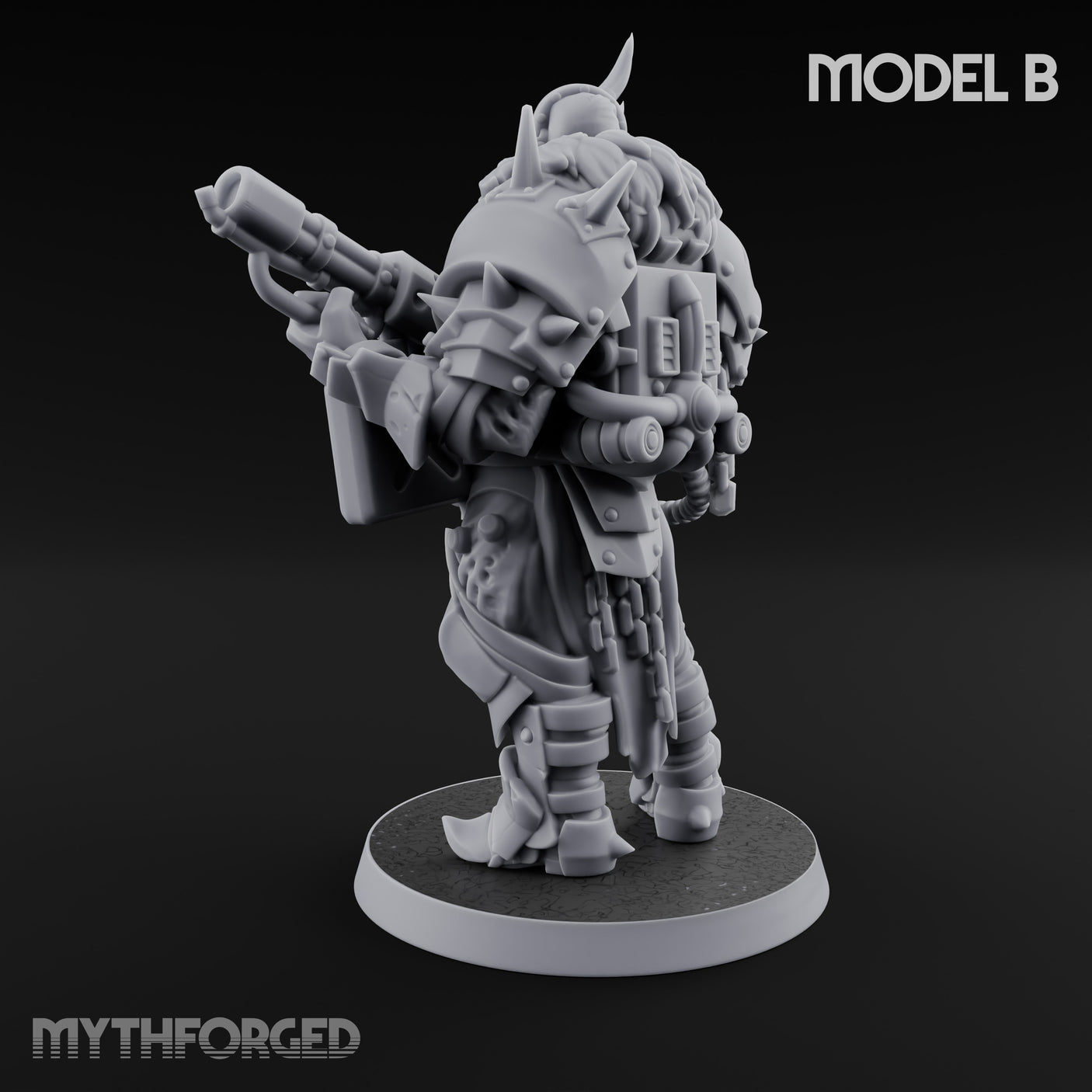 Heavy Weapon Toting Anointed Gunner B Miniature for Dungeons and Dragons, Pathfinder or other TTRPGs