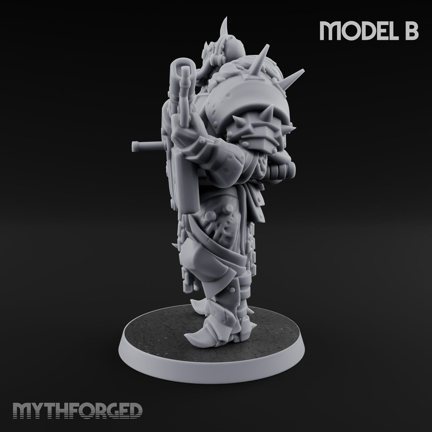 Heavy Weapon Toting Anointed Gunner B Miniature for Dungeons and Dragons, Pathfinder or other TTRPGs