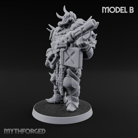 Heavy Weapon Toting Anointed Gunner B Miniature for Dungeons and Dragons, Pathfinder or other TTRPGs