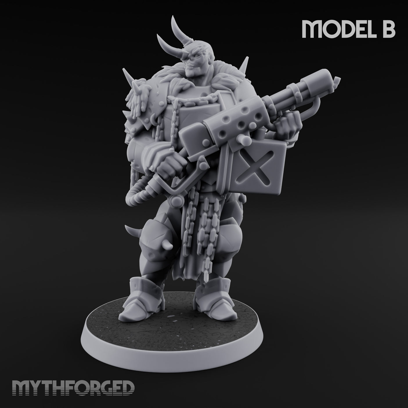Heavy Weapon Toting Anointed Gunner B Miniature for Dungeons and Dragons, Pathfinder or other TTRPGs