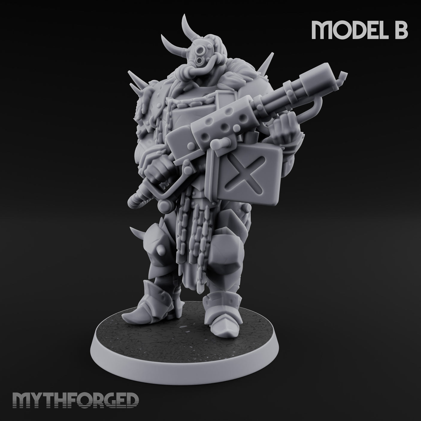 Heavy Weapon Toting Anointed Gunner B Miniature for Dungeons and Dragons, Pathfinder or other TTRPGs
