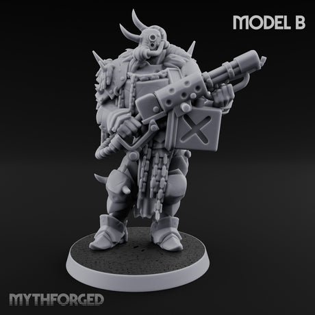 Heavy Weapon Toting Anointed Gunner B Miniature for Dungeons and Dragons, Pathfinder or other TTRPGs