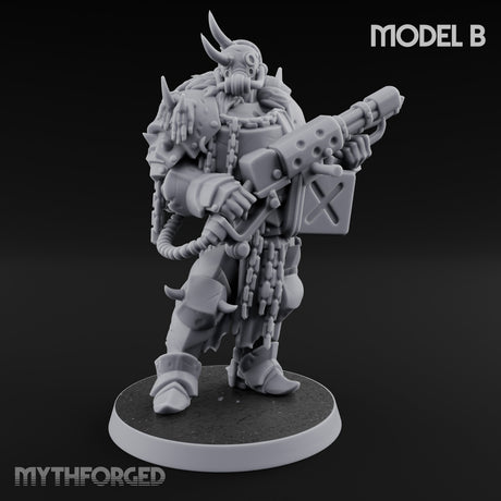 Heavy Weapon Toting Anointed Gunner B Miniature for Dungeons and Dragons, Pathfinder or other TTRPGs