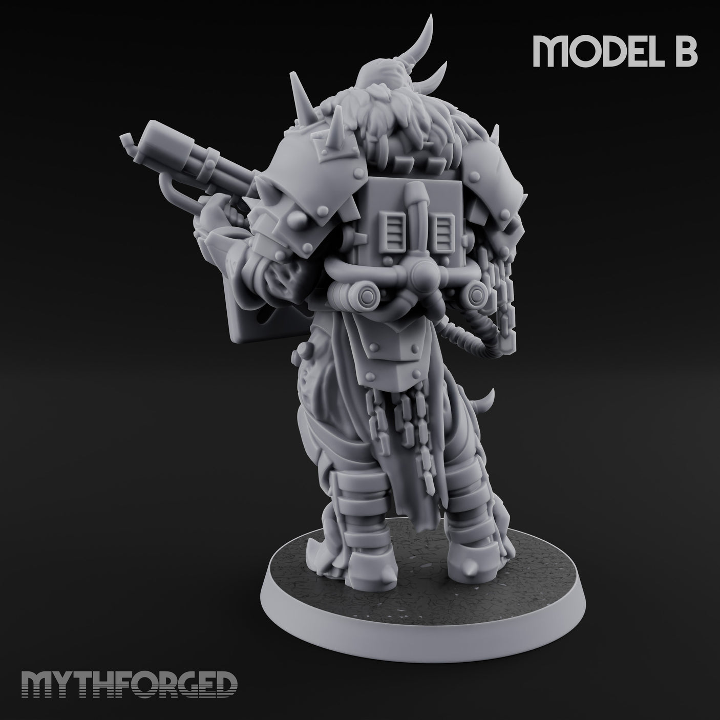 Heavy Weapon Toting Anointed Gunner B Miniature for Dungeons and Dragons, Pathfinder or other TTRPGs
