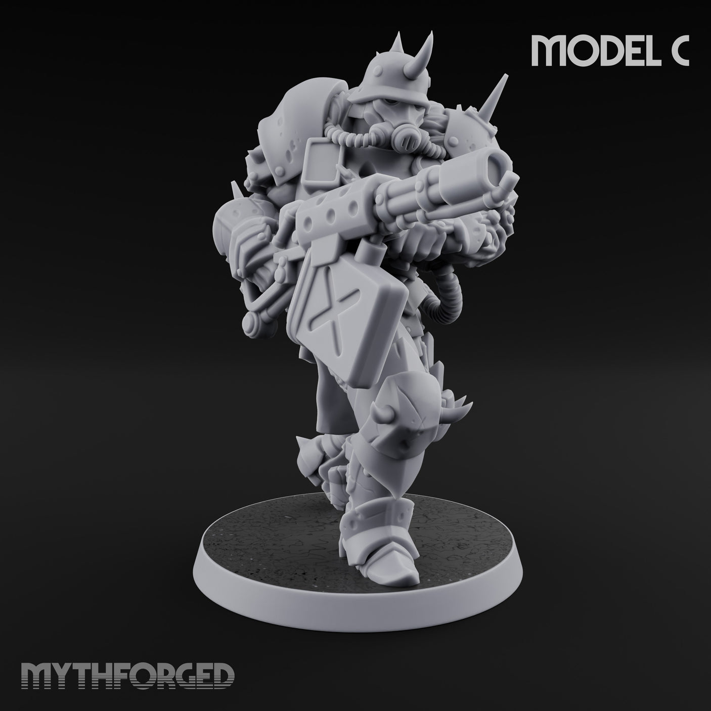 Heavy Weapon Toting Anointed Gunner C Miniature for Dungeons and Dragons, Pathfinder or other TTRPGs