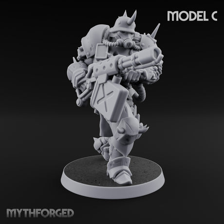 Heavy Weapon Toting Anointed Gunner C Miniature for Dungeons and Dragons, Pathfinder or other TTRPGs