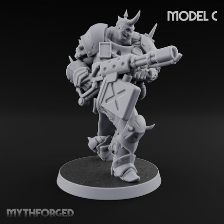 Heavy Weapon Toting Anointed Gunner C Miniature for Dungeons and Dragons, Pathfinder or other TTRPGs