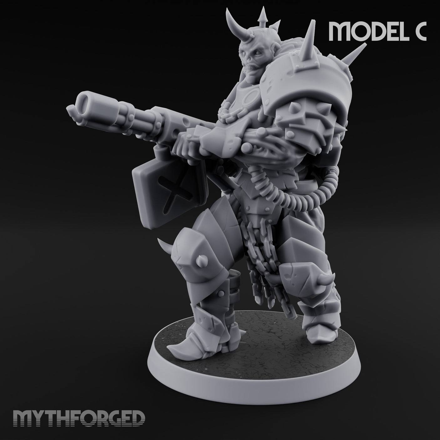 Heavy Weapon Toting Anointed Gunner C Miniature for Dungeons and Dragons, Pathfinder or other TTRPGs