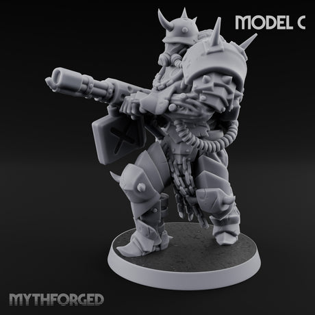 Heavy Weapon Toting Anointed Gunner C Miniature for Dungeons and Dragons, Pathfinder or other TTRPGs