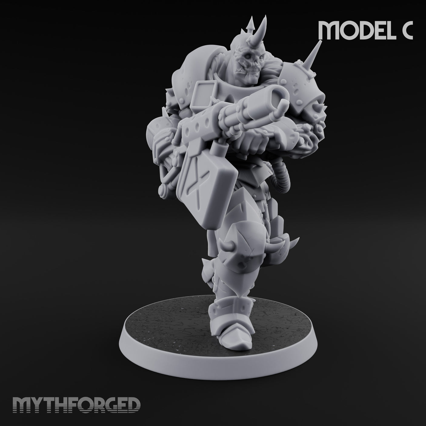 Heavy Weapon Toting Anointed Gunner C Miniature for Dungeons and Dragons, Pathfinder or other TTRPGs