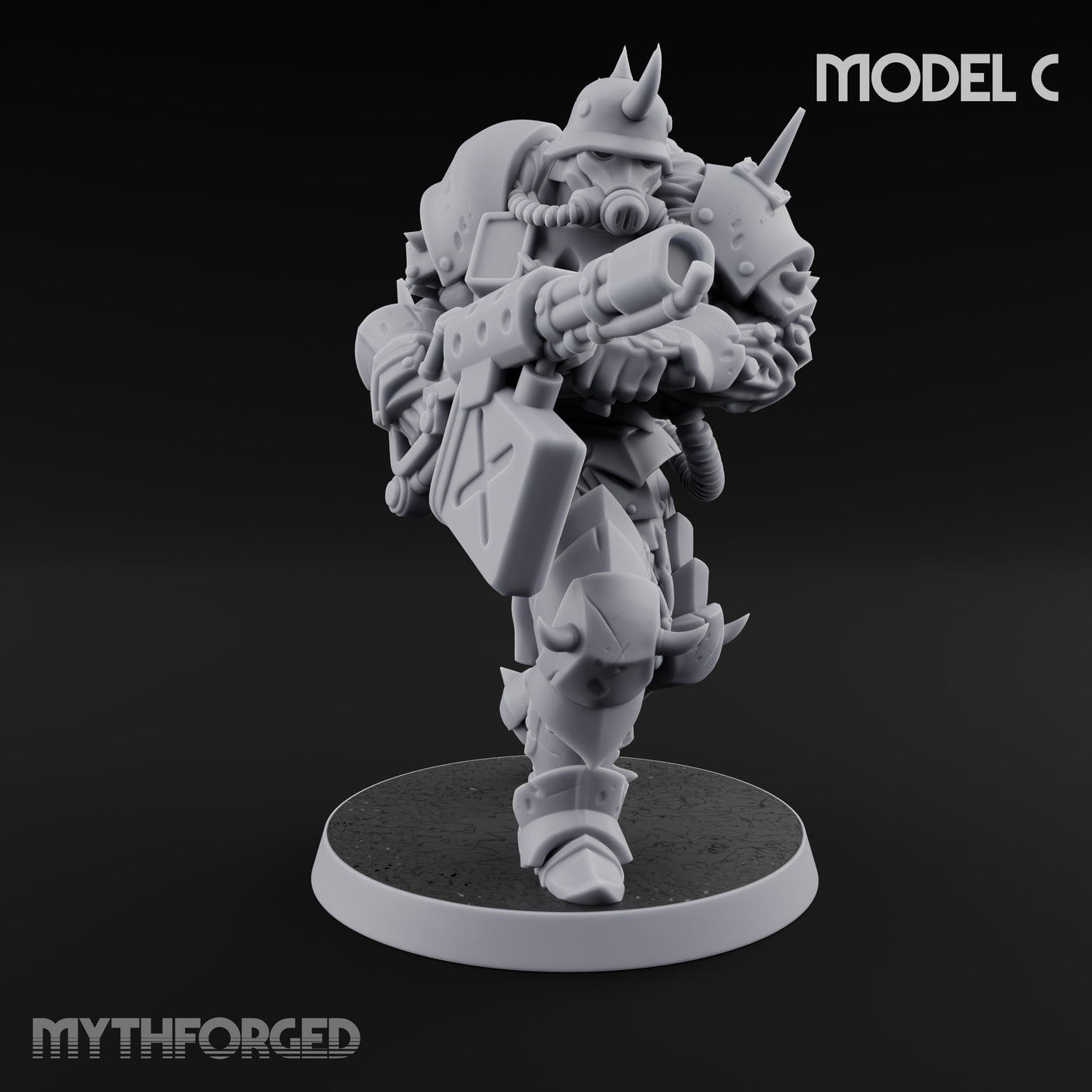 Heavy Weapon Toting Anointed Gunner C Miniature for Dungeons and Dragons, Pathfinder or other TTRPGs