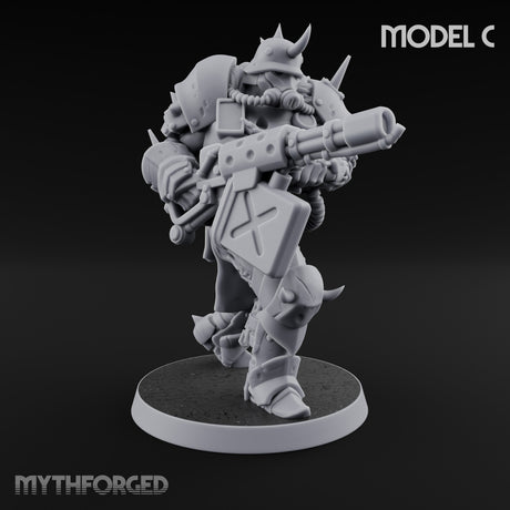 Heavy Weapon Toting Anointed Gunner C Miniature for Dungeons and Dragons, Pathfinder or other TTRPGs