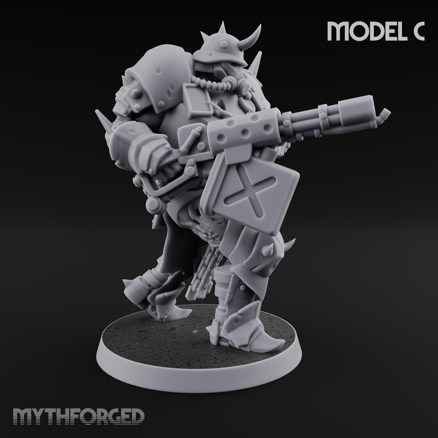 Heavy Weapon Toting Anointed Gunner C Miniature for Dungeons and Dragons, Pathfinder or other TTRPGs
