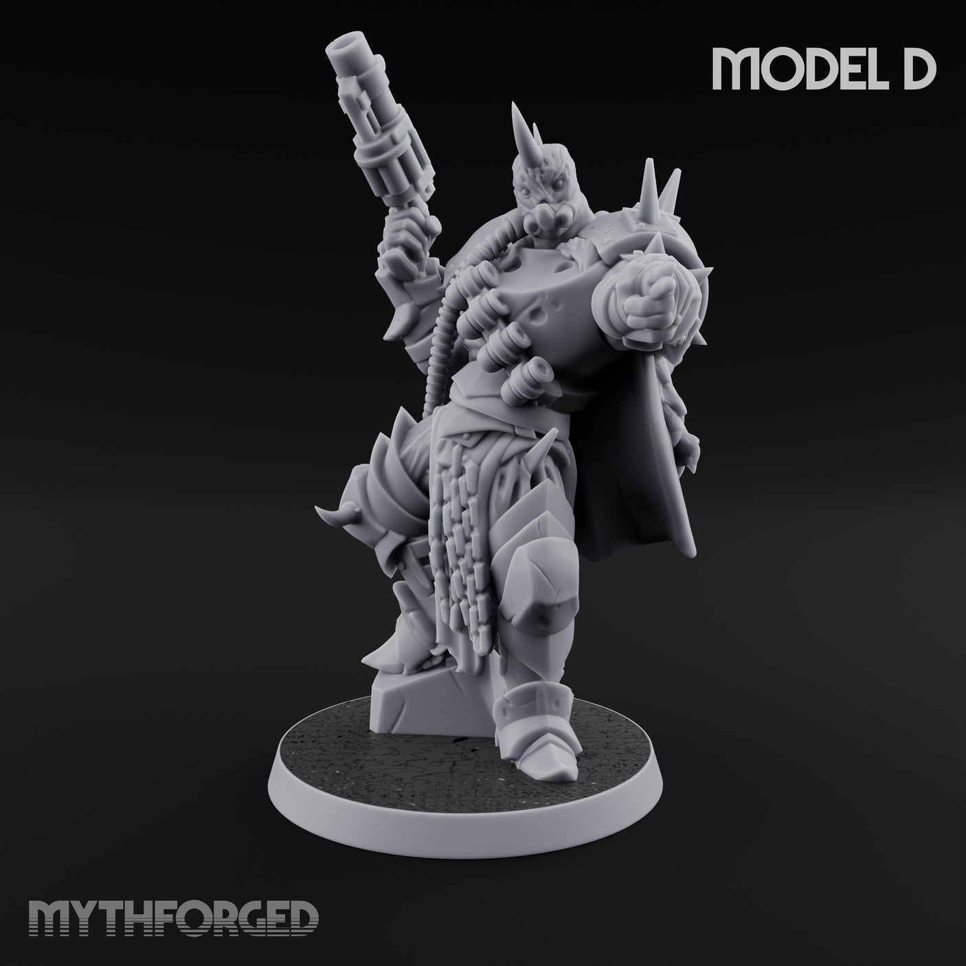 Heavy Weapon Toting Anointed Gunner D Miniature for Dungeons and Dragons, Pathfinder or other TTRPGs