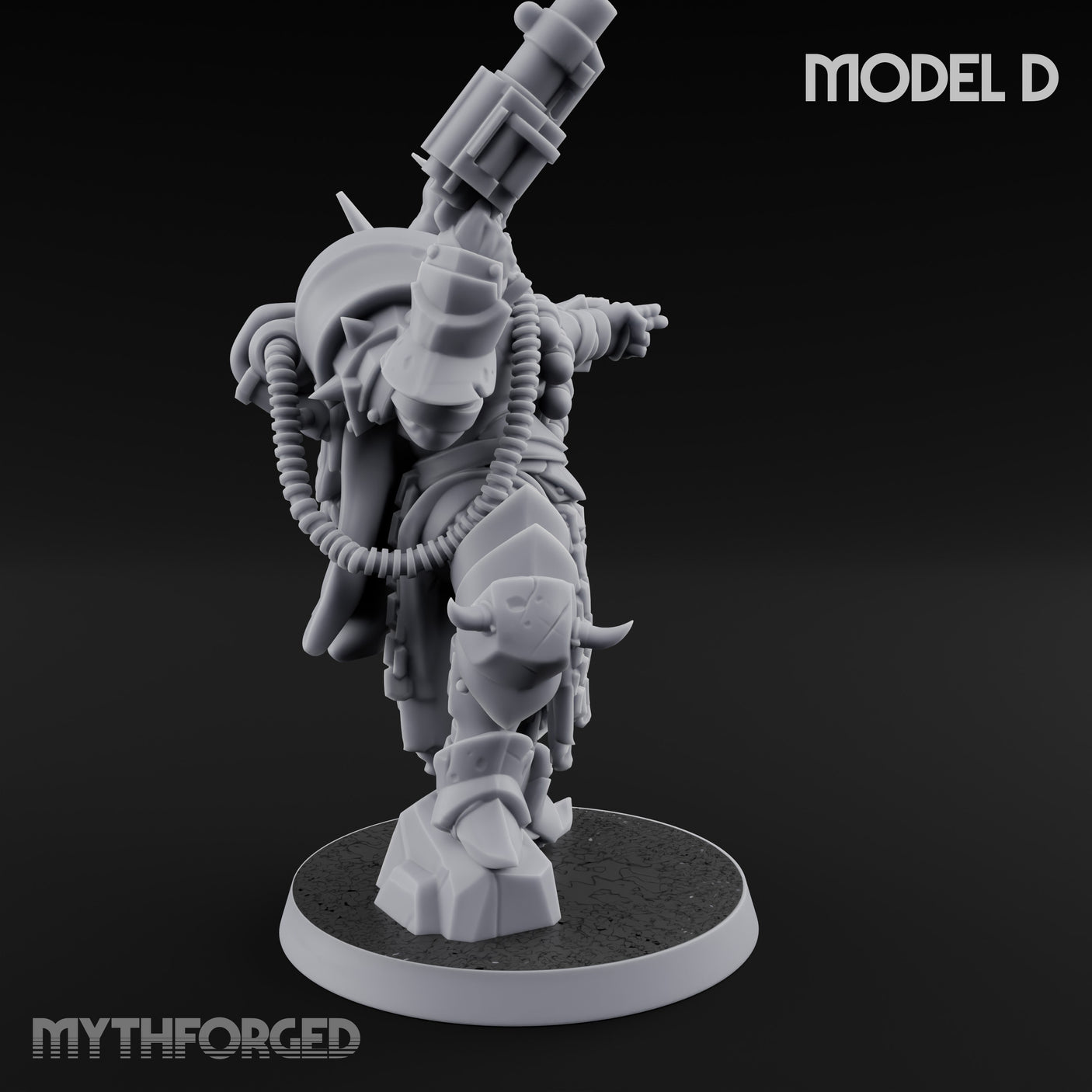 Heavy Weapon Toting Anointed Gunner D Miniature for Dungeons and Dragons, Pathfinder or other TTRPGs
