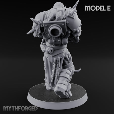 Heavy Weapon Toting Anointed Gunner E Miniature for Dungeons and Dragons, Pathfinder or other TTRPGs