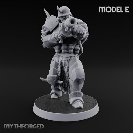 Heavy Weapon Toting Anointed Gunner E Miniature for Dungeons and Dragons, Pathfinder or other TTRPGs