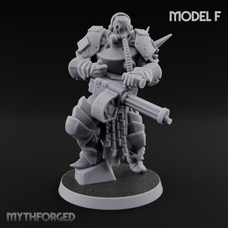 Heavy Weapon Toting Anointed Gunner F Miniature for Dungeons and Dragons, Pathfinder or other TTRPGs