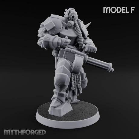 Heavy Weapon Toting Anointed Gunner F Miniature for Dungeons and Dragons, Pathfinder or other TTRPGs