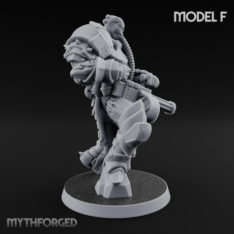 Heavy Weapon Toting Anointed Gunner F Miniature for Dungeons and Dragons, Pathfinder or other TTRPGs