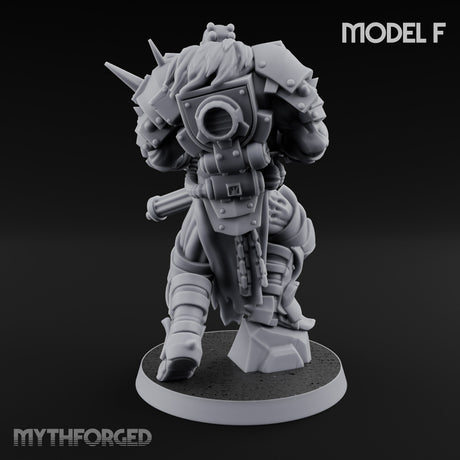 Heavy Weapon Toting Anointed Gunner F Miniature for Dungeons and Dragons, Pathfinder or other TTRPGs