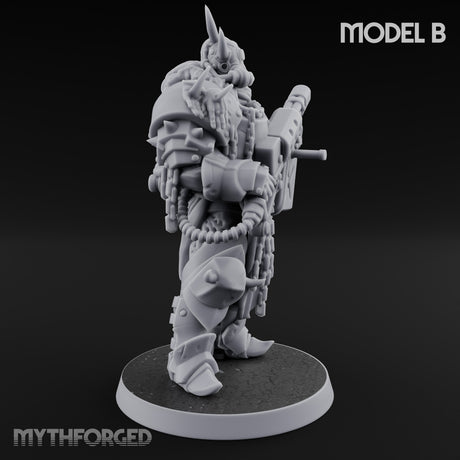 Heavy Weapon Toting Anointed Gunners Miniature for Dungeons and Dragons, Pathfinder or other TTRPGs