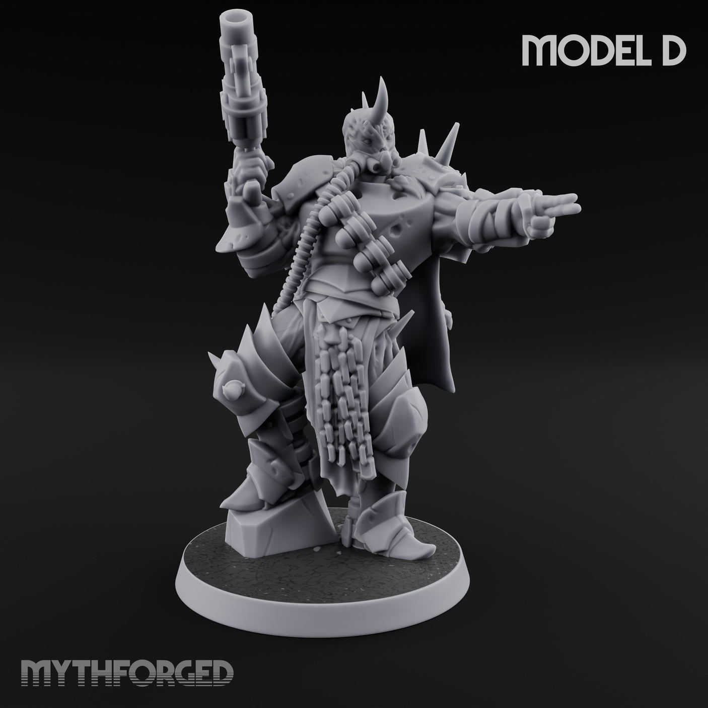 Heavy Weapon Toting Anointed Gunners Miniature for Dungeons and Dragons, Pathfinder or other TTRPGs