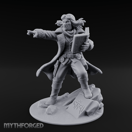 Arm Outstretched Proclamation Human Investigator Miniature for Dungeons and Dragons, Pathfinder or other TTRPGs