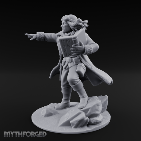 Arm Outstretched Proclamation Human Investigator Miniature for Dungeons and Dragons, Pathfinder or other TTRPGs