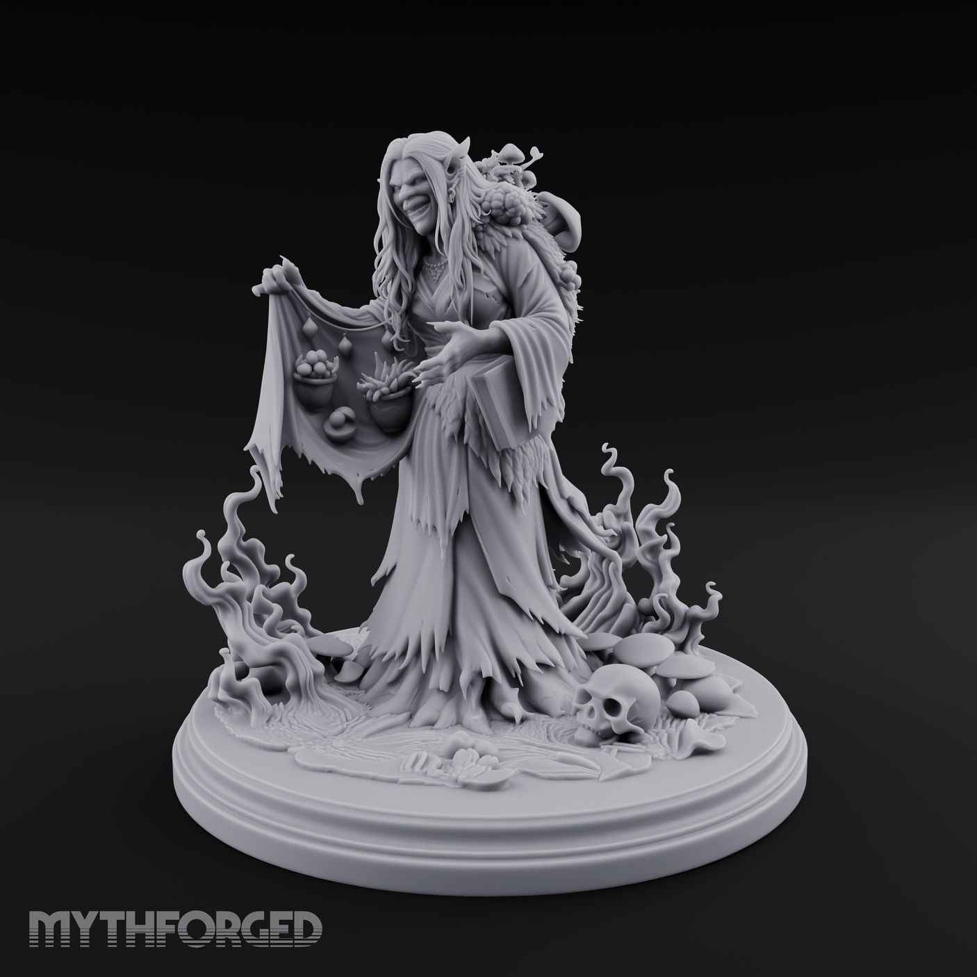 Cradling The Cursed Hag Miniature for Dungeons and Dragons, Pathfinder or other TTRPGs