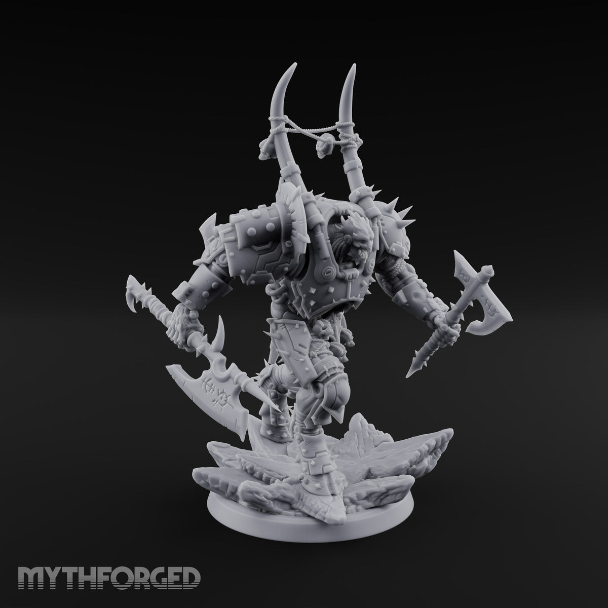Heavy Metal, Heavier Hands Ogre Armoured Brutes with Axes, Maces and Heavy Cannons — D