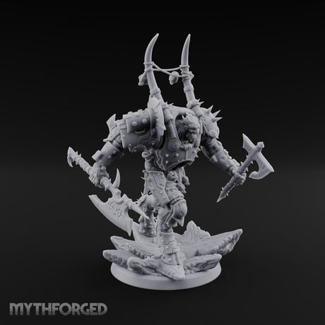 Heavy Metal, Heavier Hands Ogre Armoured Brutes with Axes, Maces and Heavy Cannons — D
