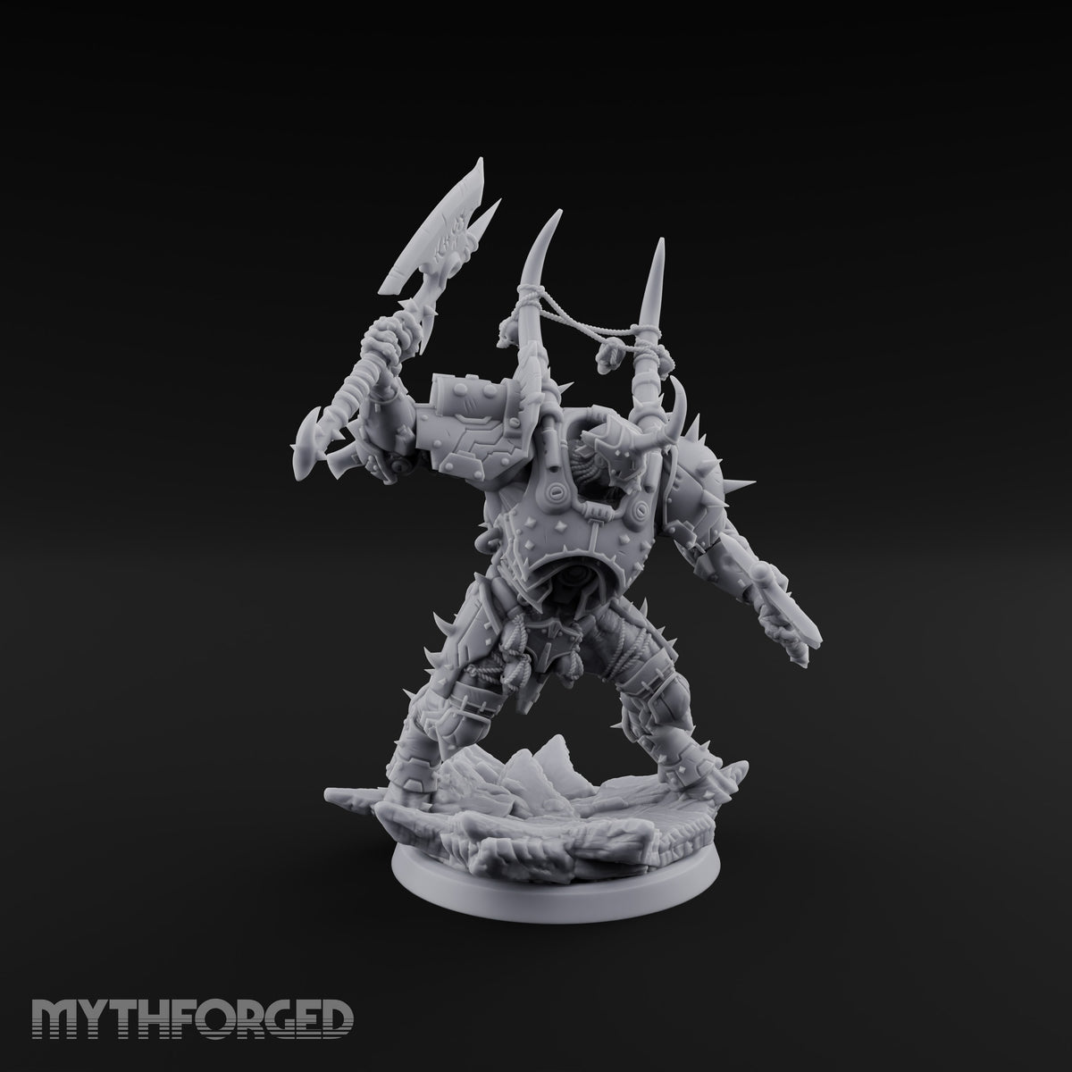 Heavy Metal, Heavier Hands Ogre Armoured Brutes with Axes, Maces and Heavy Cannons — E