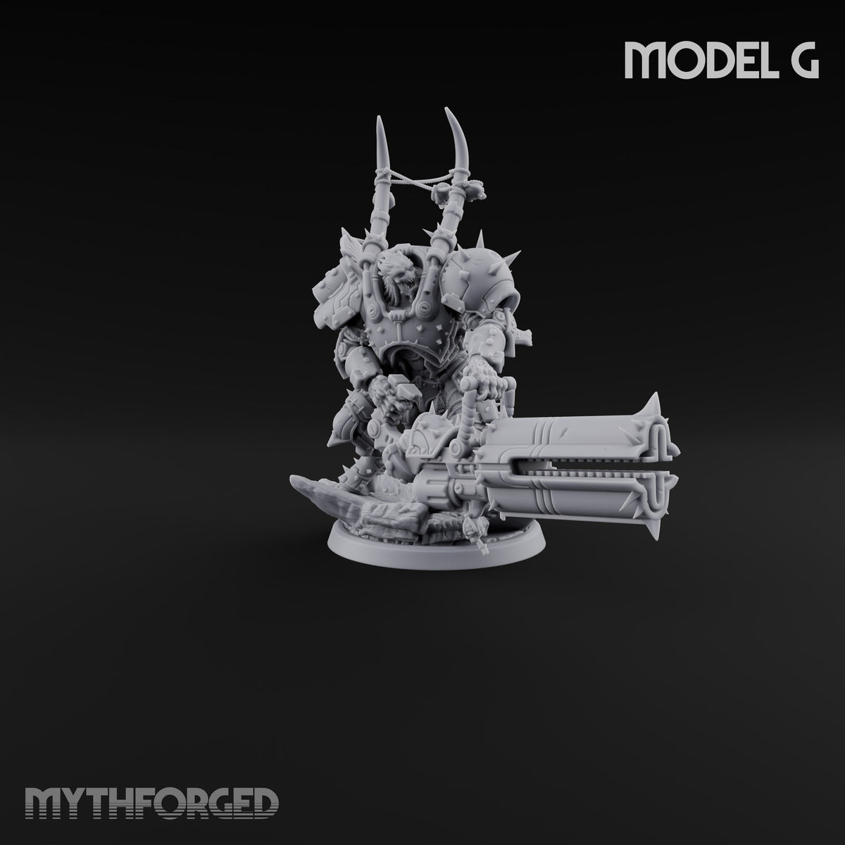 Heavy Metal, Heavier Hands Ogre Armoured Brutes with Axes, Maces and Heavy Cannons — G