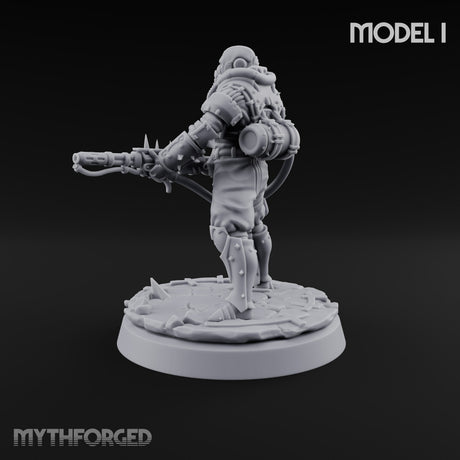 Spikes, Smoke and Scripture Human Spiked-Armour Soldiers with Rifles, Sergeant and Priest — I