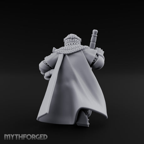 Helmet Clasped Sword Resting Human Knight Miniature for Dungeons and Dragons, Pathfinder or other TTRPGs