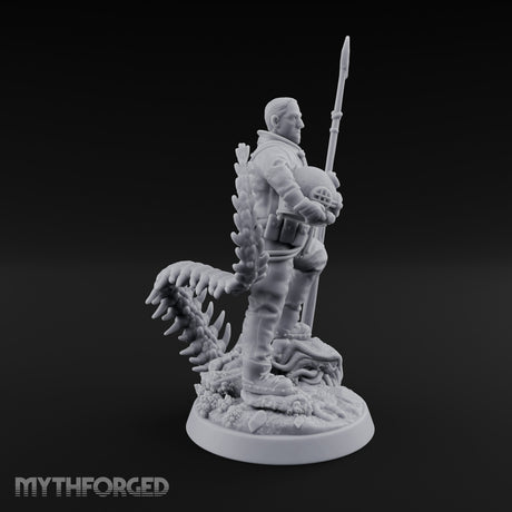 Helmet Tucked Human Deep Sea Diver Miniature for Dungeons and Dragons, Pathfinder or other TTRPGs