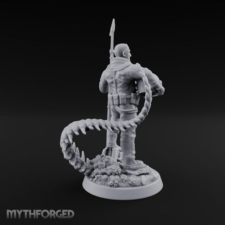 Helmet Tucked Human Deep Sea Diver Miniature for Dungeons and Dragons, Pathfinder or other TTRPGs