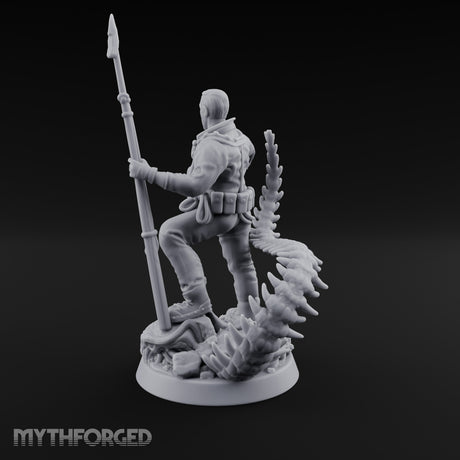 Helmet Tucked Human Deep Sea Diver Miniature for Dungeons and Dragons, Pathfinder or other TTRPGs