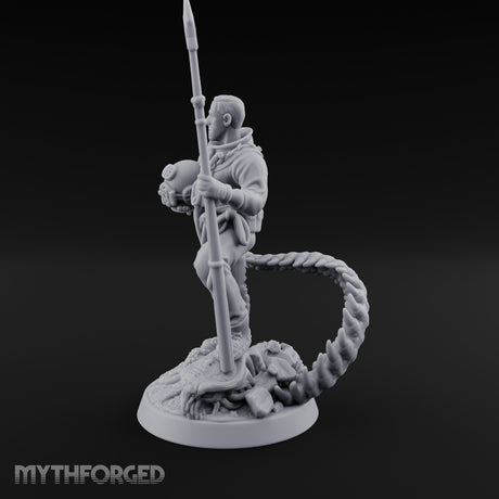Helmet Tucked Human Deep Sea Diver Miniature for Dungeons and Dragons, Pathfinder or other TTRPGs