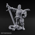Helmet Tucked Serpent Stomping Human Captain Miniature for Dungeons and Dragons, Pathfinder or other TTRPGs