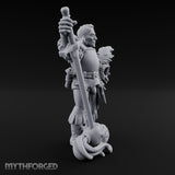Helmet Tucked Serpent Stomping Human Captain Miniature for Dungeons and Dragons, Pathfinder or other TTRPGs
