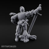 Helmet Tucked Serpent Stomping Human Captain Miniature for Dungeons and Dragons, Pathfinder or other TTRPGs