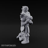 Helmet Tucked Serpent Stomping Human Captain Miniature for Dungeons and Dragons, Pathfinder or other TTRPGs