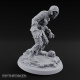 Helmet Wearing Claws Outstretched Zombie Soldier Miniature for Dungeons and Dragons, Pathfinder or other TTRPGs