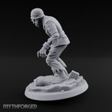 Helmet Wearing Claws Outstretched Zombie Soldier Miniature for Dungeons and Dragons, Pathfinder or other TTRPGs