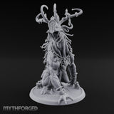 Helmeted Demon Shaman Miniature for Dungeons and Dragons, Pathfinder or other TTRPGs